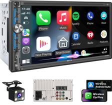 Estéreo para carro PLZ 7 sem fio Double Din com Carplay Android Auto