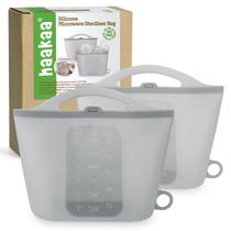 Esterilizador a Vapor para Microondas Haakaa - Silicone Cinza - 2 Peças Esterilizador a Vapor para Microondas Haakaa - Silicone Cinza - 2 Peças