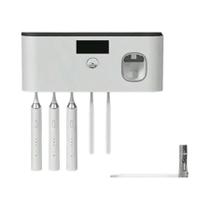Esterilizador De Escovas De Dente Inteligente Montado Na Parede Com Dispenser De Pasta De Dente E Esterilizador De Escovas De Dente Inteligente Montado Na Parede Com Dispenser De Pasta De Dente E