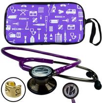 Estetoscopio BIC Eternity Duplo Esteto Duosson Profissional Promocao Arco Iris Enfermagem Medicina Furta Cor Rainbow