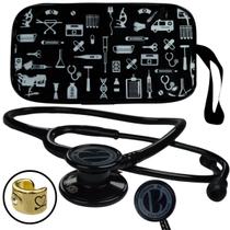 Estetoscopio BIC Eternity Duplo Esteto Duosson Profissional Promocao Arco Iris Enfermagem Medicina Furta Cor Rainbow