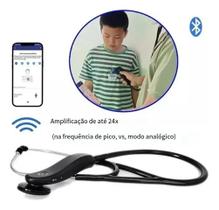 Estetoscopio Digital Inteligente Bluetooth Profissional Amplificador Sons App Android iOS