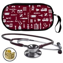 Estetoscopio Duplo Duosson Cardiaco Pulmonar Adulto Pediatrico Infantil Profissional Técnico Auxiliar Enfermagem