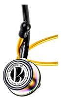 Estetoscópio Profissional Duplo Adulto E Infantil Black Rainbow Bic inox