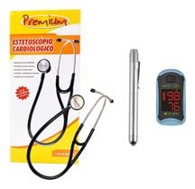 Estetoscopio Profissional + Oximetro + Lanterna Clinica