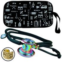Estetoscopio Rappaport Esteto Adulto Black Pediatrico Duplo Rainboow Arco Iris