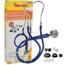 Estetoscópio Rappaport Premium Tubos Duplo Cor Azul Estetoscópio Rappaport Premium Tubos Duplo Cor Azul