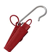 Esticador Plástico com Abertura Lateral para cabo mini Drop Óptico FTTH Pier Telecom - Vermelho