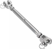 Esticador Tubular Aço Inox Terminal Garfo-Garfo 6mm x 162mm