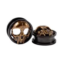 Esticadores De Orelha Vintage Punk Esqueleto Em Aço Inoxidável, Expansor De Piercing Corporal Com
