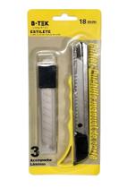 Estilete 18mm Acompanha 3 Lâminas B-Tek BT320 Estilete 18mm Acompanha 3 Lâminas B-Tek BT320