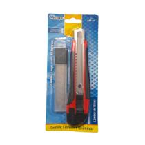 Estilete Com Cabo Emborrachado + 10 Laminas De 18mm