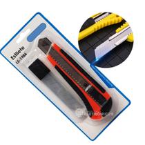 Estilete Com Lâmina Super Amolada Reforçado 18mm Com Trava E Refil 3 Laminas Extra LE1986