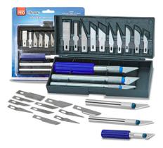 Estilete De Precisão 3 Cabos Kit 13 Lâminas Western Estilete De Precisão 3 Cabos Kit 13 Lâminas Western