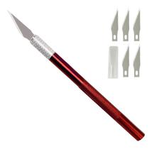 Estilete de precisão tipo bisturi com 5 lâminas reposição para artesanato cartonagem scrapbook