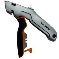 Estilete de Segurança Trapezoidal Profissional com 3 Lâminas STARFER Estilete de Segurança Trapezoidal Profissional com 3 Lâminas STARFER