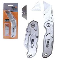 Estilete dobravel 6" com capa protetora 5 laminas extras bfh3044 bestfer