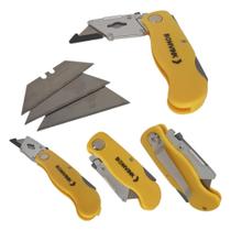 Estilete Eletricista Trapezoidal Canivete Compacto 3 Laminas