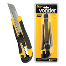 Estilete Emborrachado 18mm Vonder ES218 com lamina ferramenta de corte Profissional
