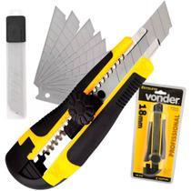Estilete Emborrachado 18mm Vonder Profissional + 12 Lâminas