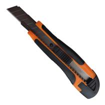 Estilete emborrachado profissional 18mm com 3 lâminas e trava automática