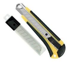 Estilete Emborrachado Profissional Monaliza Colorido Com 5 Lâminas Refil Encartelado Com Trava