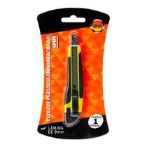 Estilete Estreito Emborrachado 9mm Amarelo - Jocar Office Estilete Estreito Emborrachado 9mm Amarelo - Jocar Office