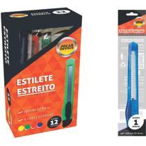 Estilete Estreito Plastico 9MM Cores Sortidas