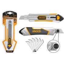 Estilete Lamina Corte Profissional 18 Mm + 6 Laminas Ingco
