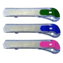 Estilete Lardo de Plástico 3 Unidade Com Alta Durabilidade Lâmina 18mm Estilete Lardo de Plástico 3 Unidade Com Alta Durabilidade Lâmina 18mm