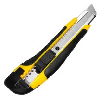 Estilete Largo com 2 Lâminas Extras 18mm Amarelo - EDA