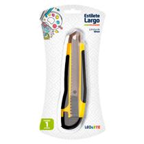 Estilete Largo Emborrachado 18mm Amarelo - Jocar Office Estilete Largo Emborrachado 18mm Amarelo - Jocar Office