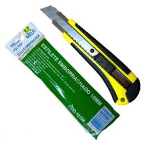 Estilete Largo Melfi Cabo Emborrachado 18Mm - 10104 ./ Kit Com 6 Peças