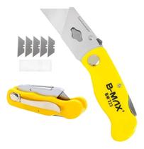 Estilete Multiuso Dobrável 5 Lâminas Refil- B-Tek Amarelo