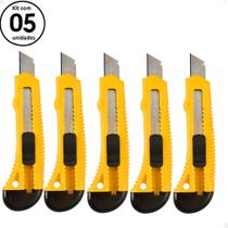 Estilete Multiuso Profissional Retrátil Com Trava Kit Com 5