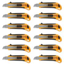 Estilete P-800 Seller Emborrachado com Trava Segura e Lâmina 18mm - Kit com 12 Estilete P-800 Seller Emborrachado com Trava Segura e Lâmina 18mm - Kit com 12