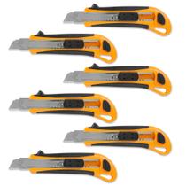 Estilete P-800 Seller Emborrachado com Trava Segura e Lâmina 18mm - Kit com 6 Estilete P-800 Seller Emborrachado com Trava Segura e Lâmina 18mm - Kit com 6