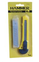 Estilete plastico hobby 18mm com 10 laminas hammer
