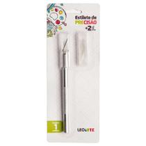 Estilete Precisão Tipo Bisturi em Aço c/ 2 Lâminas Extras Blister Leoarte Estilete Precisão Tipo Bisturi em Aço c/ 2 Lâminas Extras Blister Leoarte