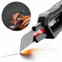Estilete Profissional 18 mm Kit 3 Unidades Endura Lâmina Larga Extra Grossa Reforçado Trava Automática Para Construção Marcenaria Corte Pesado Estilete Profissional 18 mm Kit 3 Unidades Endura Lâmina Larga Extra Grossa Reforçado Trava Automática Para Construção Marcenaria Corte Pesado