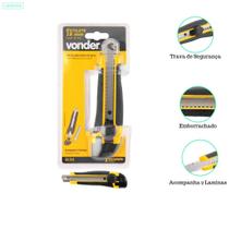 Estilete Profissional Cabo Emborrachado 18mm Vonder