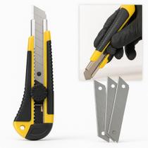 Estilete Profissional Cabo Emborrachado Com Trava 18mm Case com 5 Laminas de Reposição Estilete Profissional Cabo Emborrachado Com Trava 18mm Case com 5 Laminas de Reposição