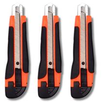 Estilete Profissional com Cabo Emborrachado Reforçado e Trava de Lâmina Segurança e Precisão Envio Imediato