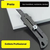 Estilete Profissional em Aço Metal Ferramenta Multiuso