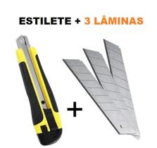 Estilete Profissional Emborrachado 18mm + 3 Laminas