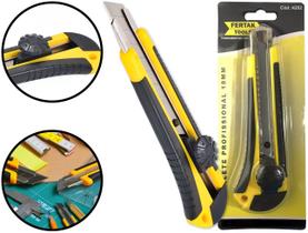 Estilete Reforçado Profissional Doméstico Cabo Emborrachado C/ Trava + Lâmina 18 mm