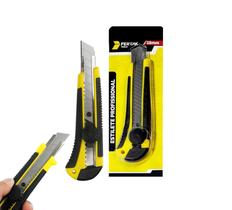 Estilete Retrátil Fertak Estilete Profissional 18mm Cor Preto e Amarelo 1 Unidade