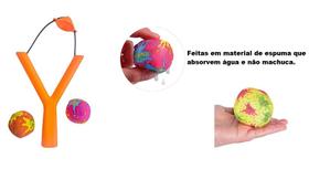 Estilingue Lançador Splash Ball c/ 2 Bolas Brinquedo