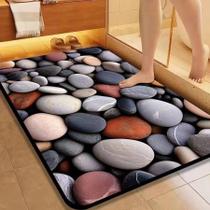 Estilo 5D de Pedra Tapetes De Secagem Rápida Em Microfibra Antiderrapante Para Banheiro / Porta De Entrada Estilo 5D de Pedra Tapetes De Secagem Rápida Em Microfibra Antiderrapante Para Banheiro / Porta De Entrada