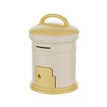 Estilo de caixa de correio com fechadura Coin Bank para crianças PVC amarelo/creme Estilo de caixa de correio com fechadura Coin Bank para crianças PVC amarelo/creme